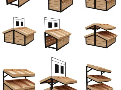 Stall models Low-poly 3D model