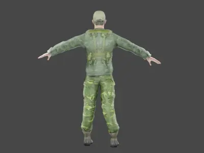 Army Soldier Low-poly 3D model