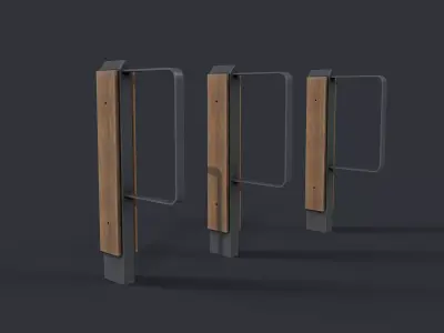 Bike Rack 19 PBR Game Ready Low-poly 3D model