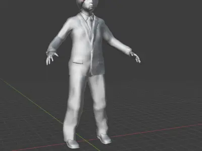 3d designing man in suit 3D model