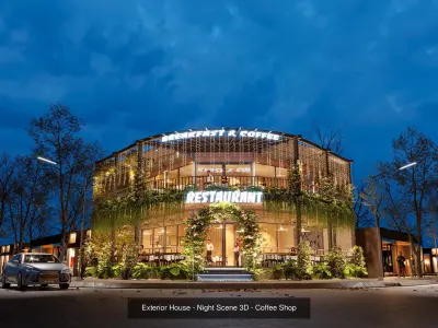 Night render house collection 3D Model Pack