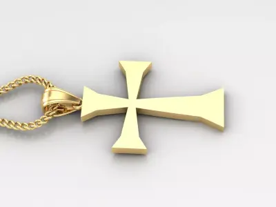 Light Gold 18K Cross Pendant 1CP096 3D print model buy