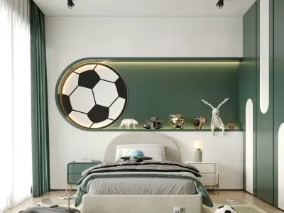 AR-24062 Family House - Kid Bedroom 3D Scene 3D model