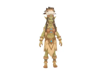 Mystical Tribal Goblin Shaman 3D Model World 3D model