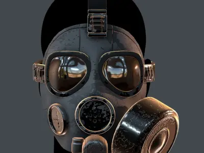Gas mask helmet 3d model scifi Low-poly  Low-poly 3D model 179
