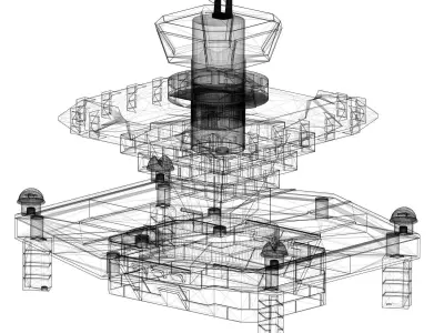 Base Fortress of Sciences Great Mazinger kit 3D print model