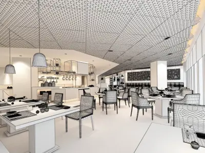 Business Restaurant - Coffee - Banquet  167 3D model