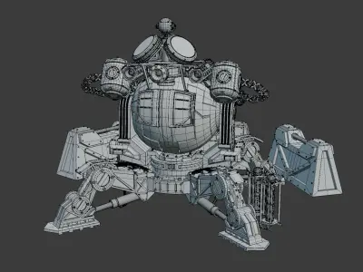 3D Turret with control cockpit  3D model