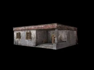 Checkpoint old building Low-poly 3D model