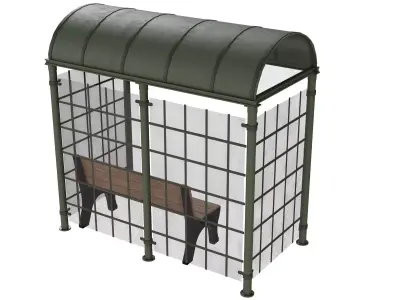 Bus Stop V2 Low-poly 3D model