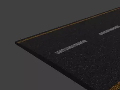 realastic low poly road Low-poly 3D model