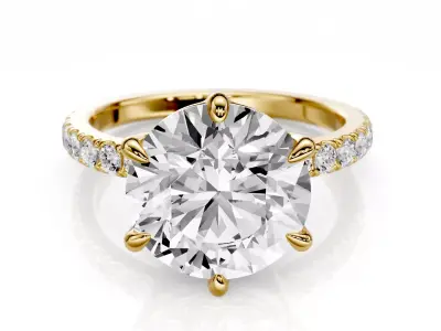 Engagement ring Soraya 3ct 3D print model