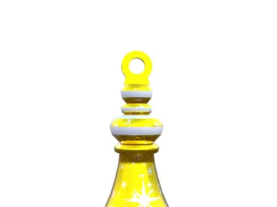 Charming Baby Holiday Golden Bauble 3D PBR Low poly  Low-poly 3D model