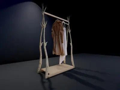 Hanger Coat Branch Display Stands 3D model 3D model