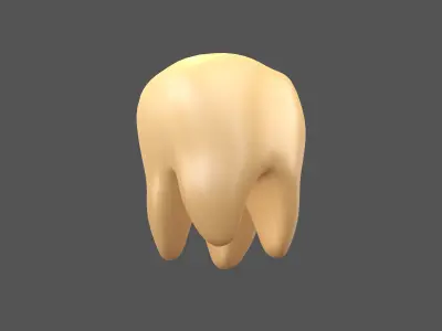 Tooth Emoji v1 003 Low-poly 3D model