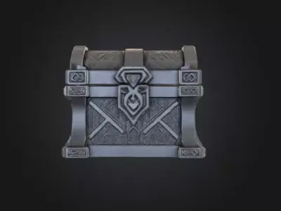 Dwarven Iron Chest Low-poly 3D model