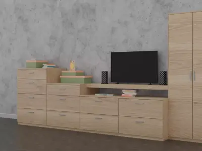 tv stand 0921 Low-poly 3D model