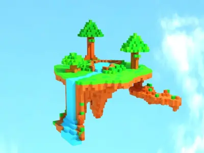 The rock in sky Free low-poly 3D model