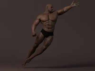 Male Base Muscle Rig Low-poly 3D model