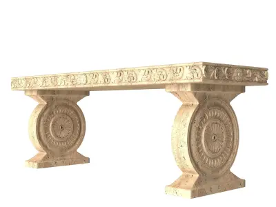 Stone Bench Collection Low-poly 3D model