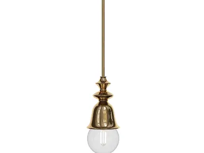 MARLENE brass pendant light with glass globe 3D model