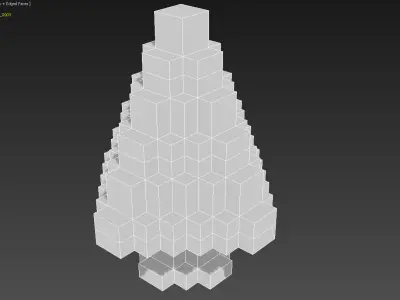 Xmas Tree Voxel - 3 Low-poly 3D model