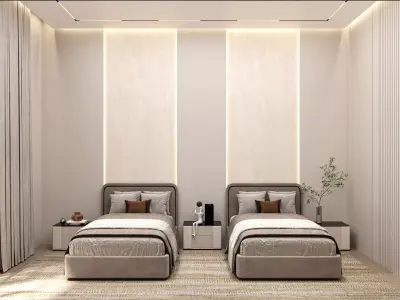 boy bed room modern  3D model