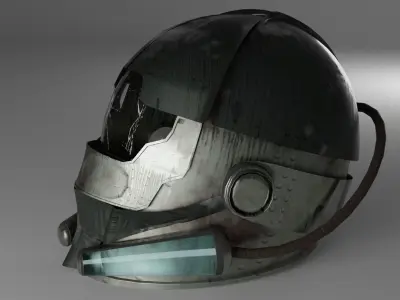 Sci-fi Helmet Low-poly 3D model 3