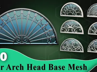 30 Door Arch Head Base Mesh Vol 1 Low-poly 3D model