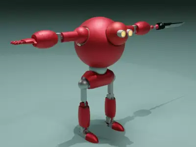 Combat game robot 3D model for game 3D model