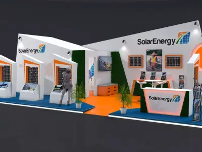 Freelance 3D Designer Dubai - Solar Energy Exhibition Stand 3D model