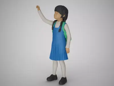 Little Girl Looking at the Sky 3D print model