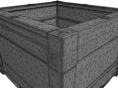 Wooden Shipping Crate with Pallet Low-poly 3D model