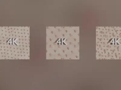 Linen Wallpaper Textures with Rose Pattern 4K Texture