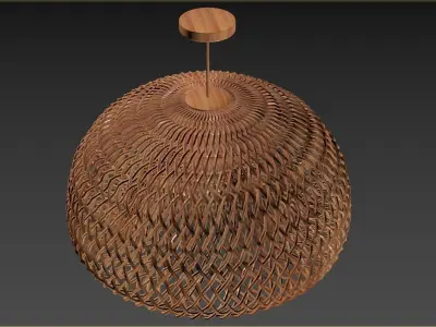 Bamboo Lantern Pendant 3D model