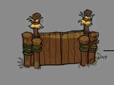 Dynasty City - Small Door 42 3D model