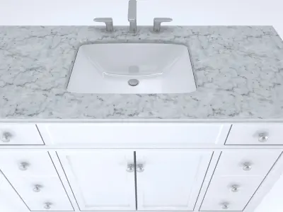 Vanity bathroom with marble top 3D model