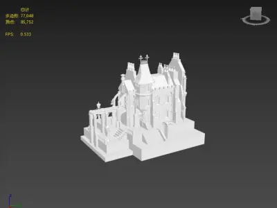 Stylish British architecture Low-poly 3D model