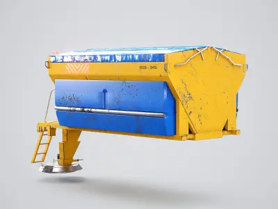  Rusted Road Salt Spreader Model - Winter Snow Removal Equipment for Trucks 