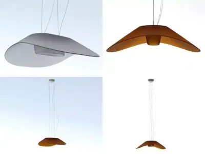 Fly-Fly four different lamps hanging from ceiling 3D model