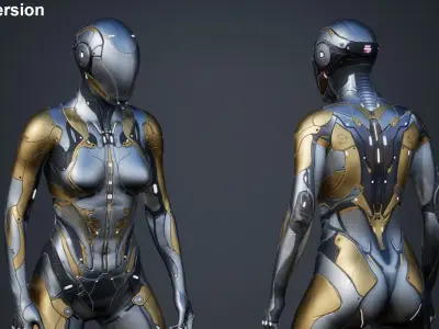 Sci-Fi Female 4 Low-poly 3D model