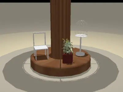 Lamp miniature set Low-poly 3D model