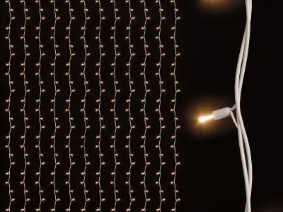 Garland of light bulbs Low-poly 3D model