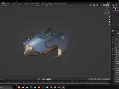 Low Poly Game Ready Spaceship 02 Low-poly 3D model