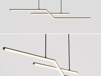 LED Pendant Light Kitchen Island Light Modern Black Gold Low-poly 3D model