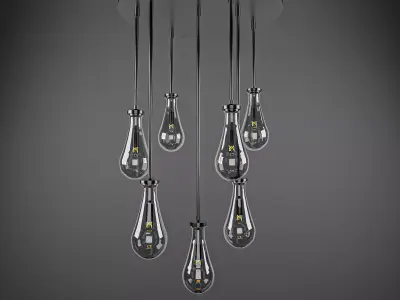 RAIN ROUND CHANDELIER 3D model