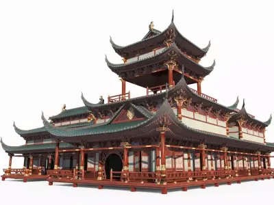 Ancient architecture Low-poly 3D model