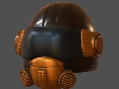 Helmet plastic mask protection isolated plastic scifi  Low-poly 3D model