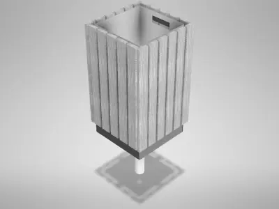An urn with a wooden covering 3D model