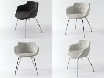 Flow armchair 4 legs 3D model